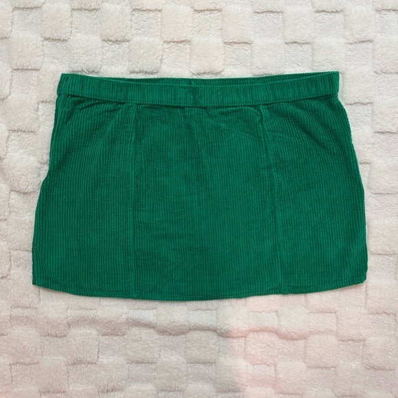 Aerie Corduroy Micro Mini Skirt, Low Rise, Kelly Green, Size Large NWT - Picture 2 of 6